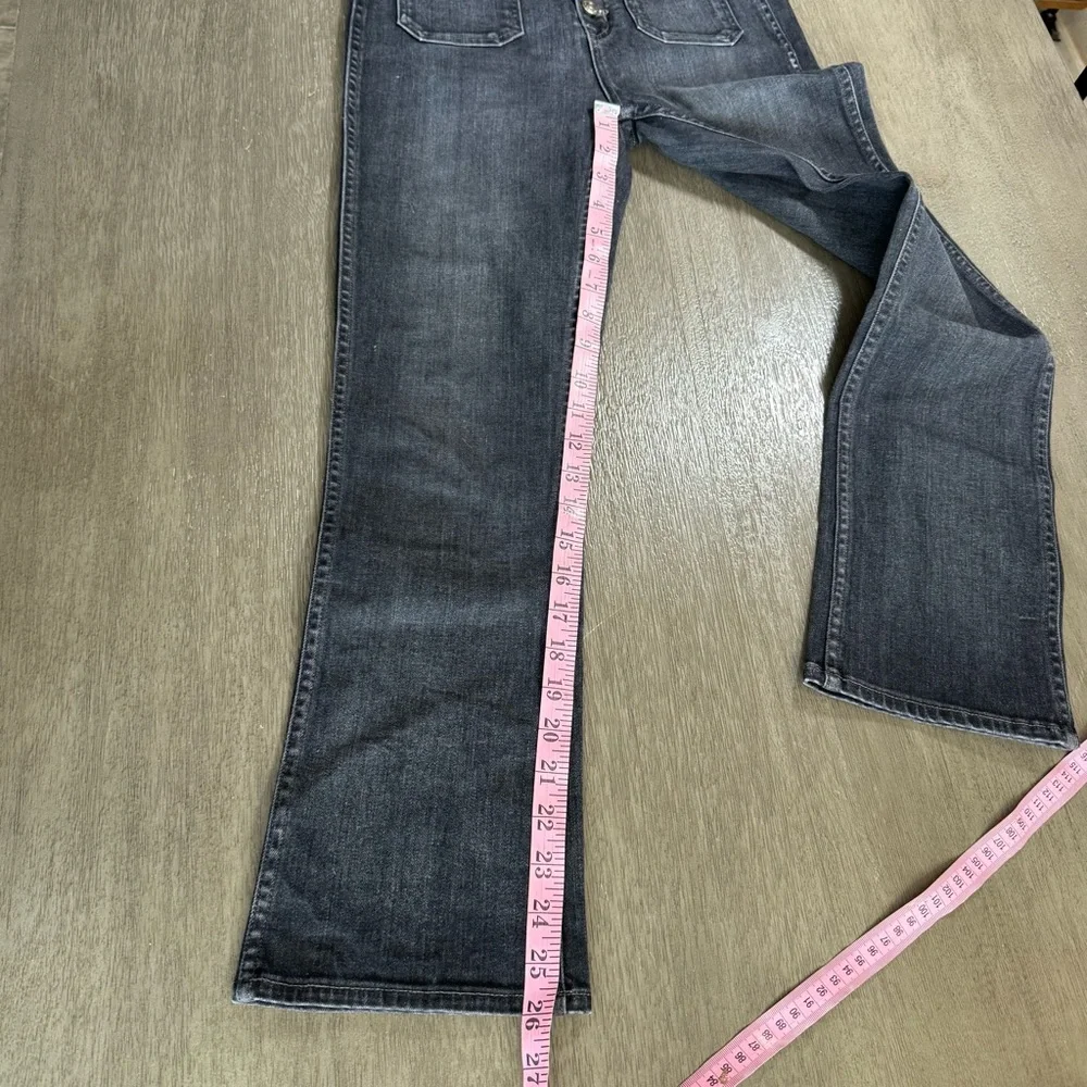 J. Crew Point Sur Denim Jeans Black Button Fly Bootcut Square Pockets 26